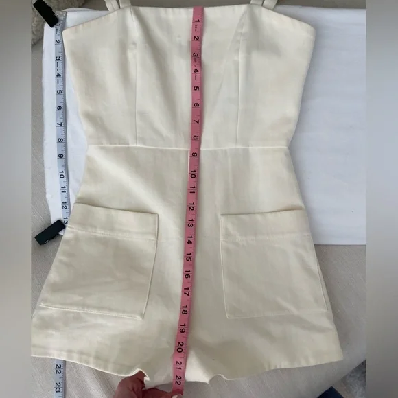 ALEXIS - Arlington Cross Back Playsuit - Off White - XS